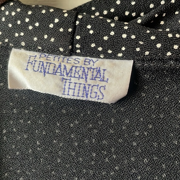 Vintage Fundamental Things black polka dot lightweight button blazer - Picture 3 of 7